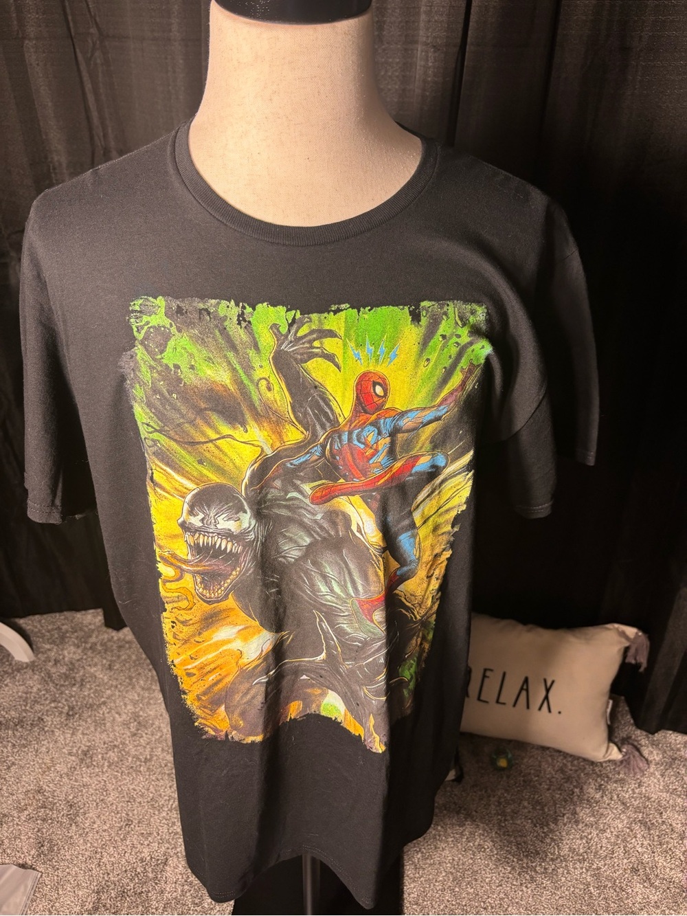 Marvel Black Spider-Man and Venom Burst Graphic Tee